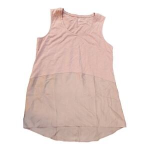 Garnet Hill womens sz Large pink tank top blouse silk organic cotton